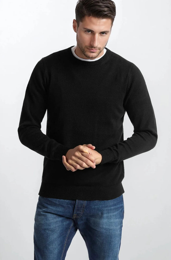 Crew Neck Fine Knit Cotton Jumper