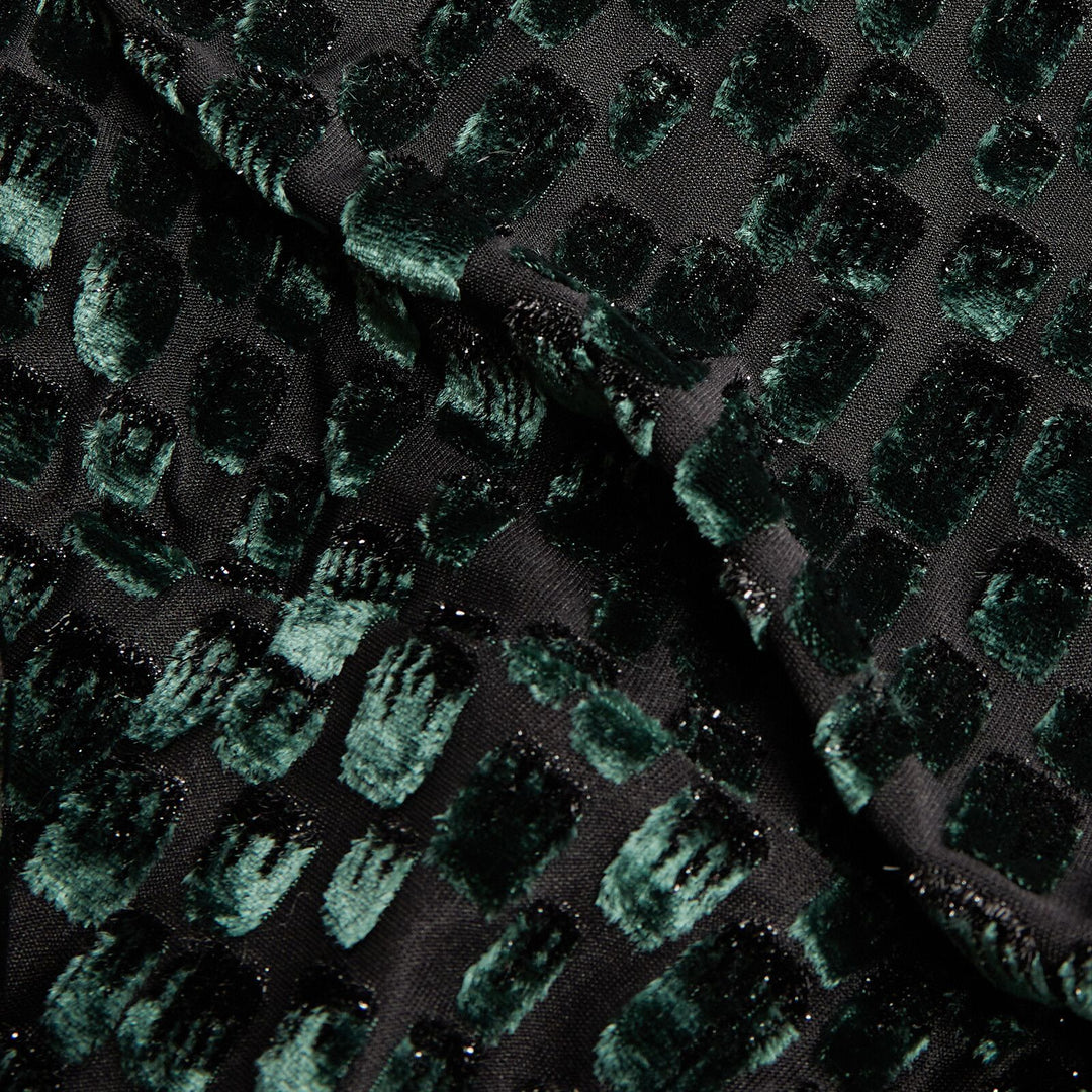 Dark Green Velvet Burnout Dress