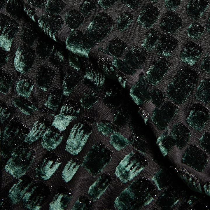 Dark Green Velvet Burnout Dress