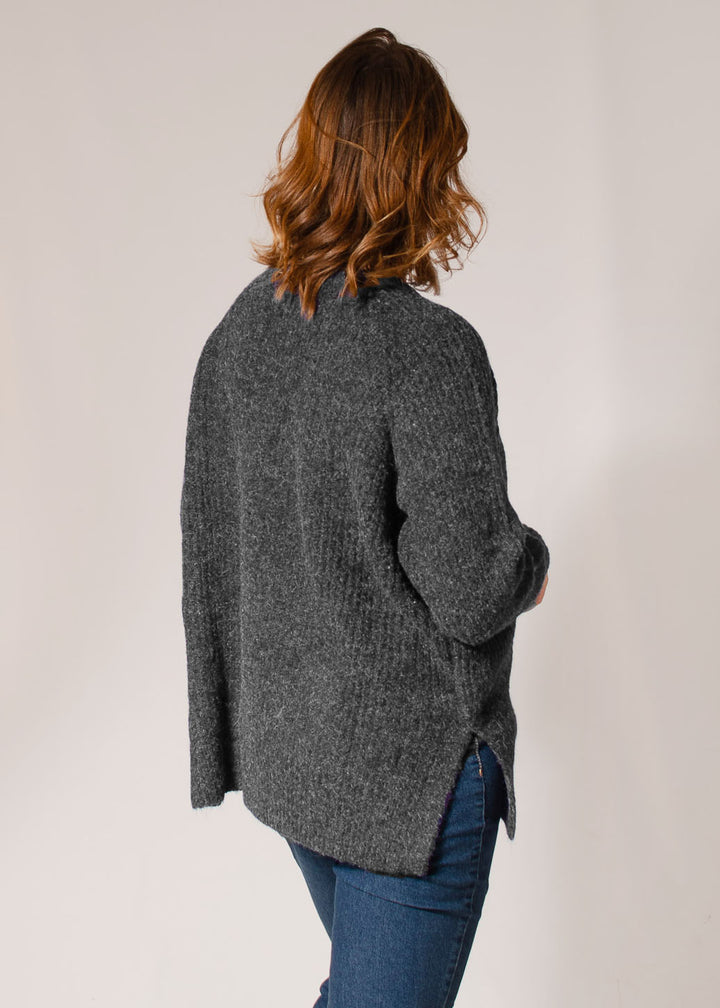Round Notch Neck Wool Blend Jumper