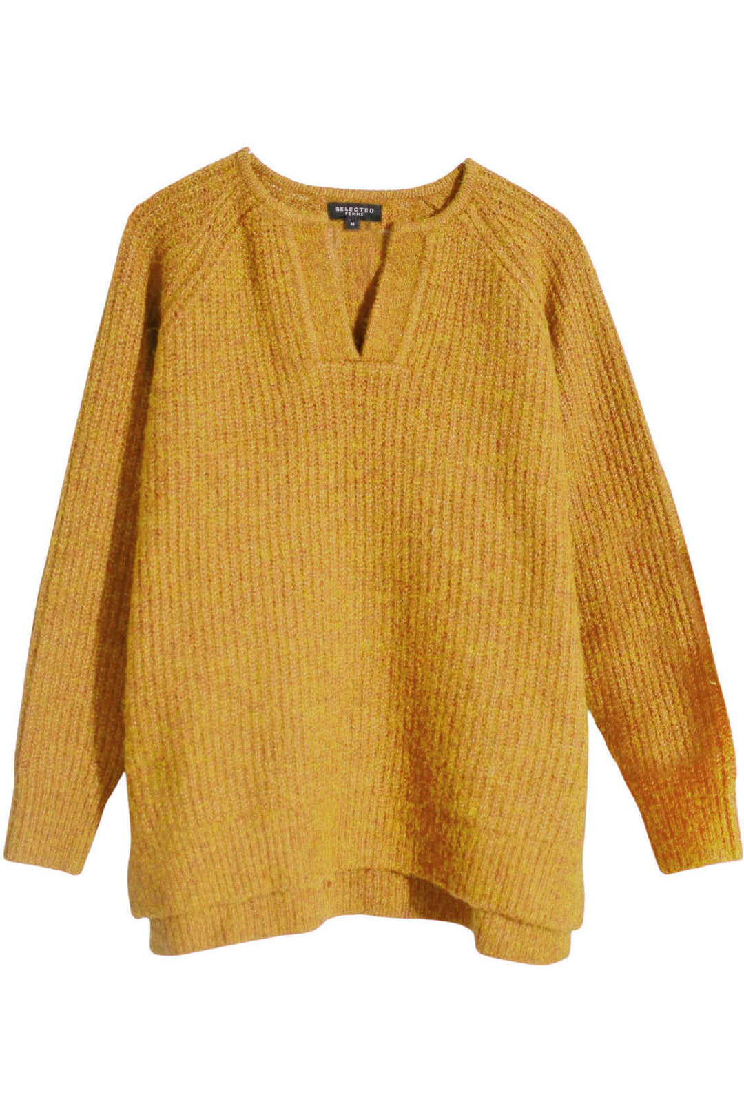 Round Notch Neck Wool Blend Jumper