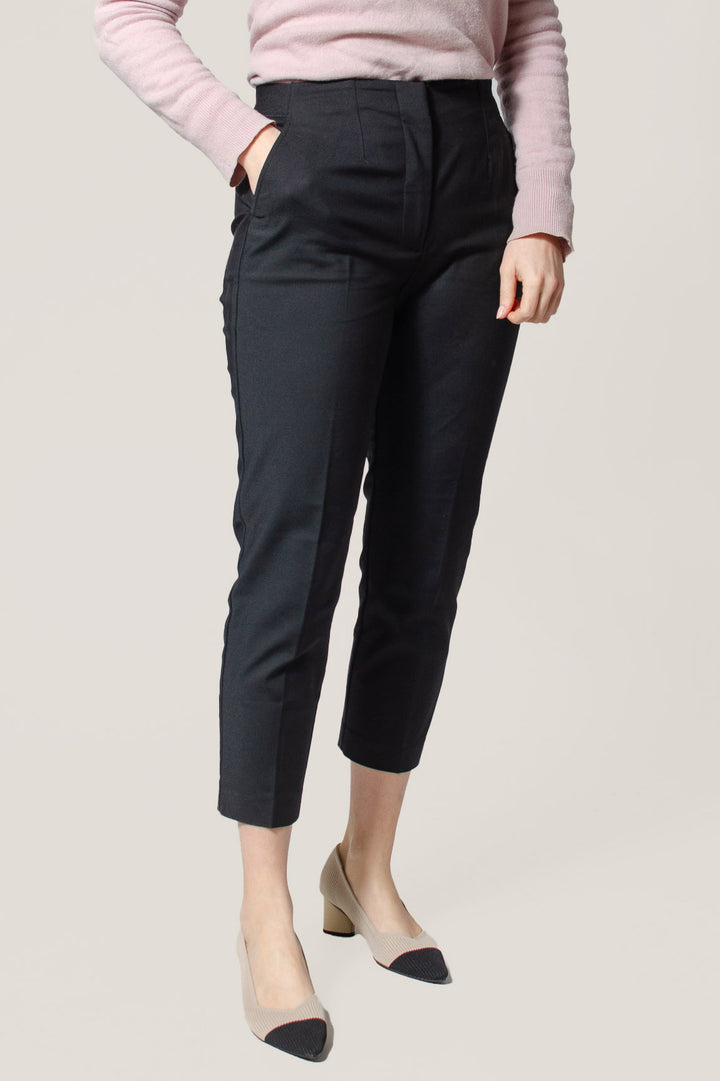 Tapered Cropped Stretch Smart Trousers
