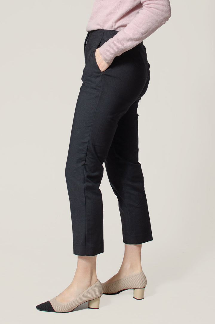 Tapered Cropped Stretch Smart Trousers