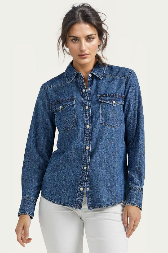 Denim Popper Fastening Shirt