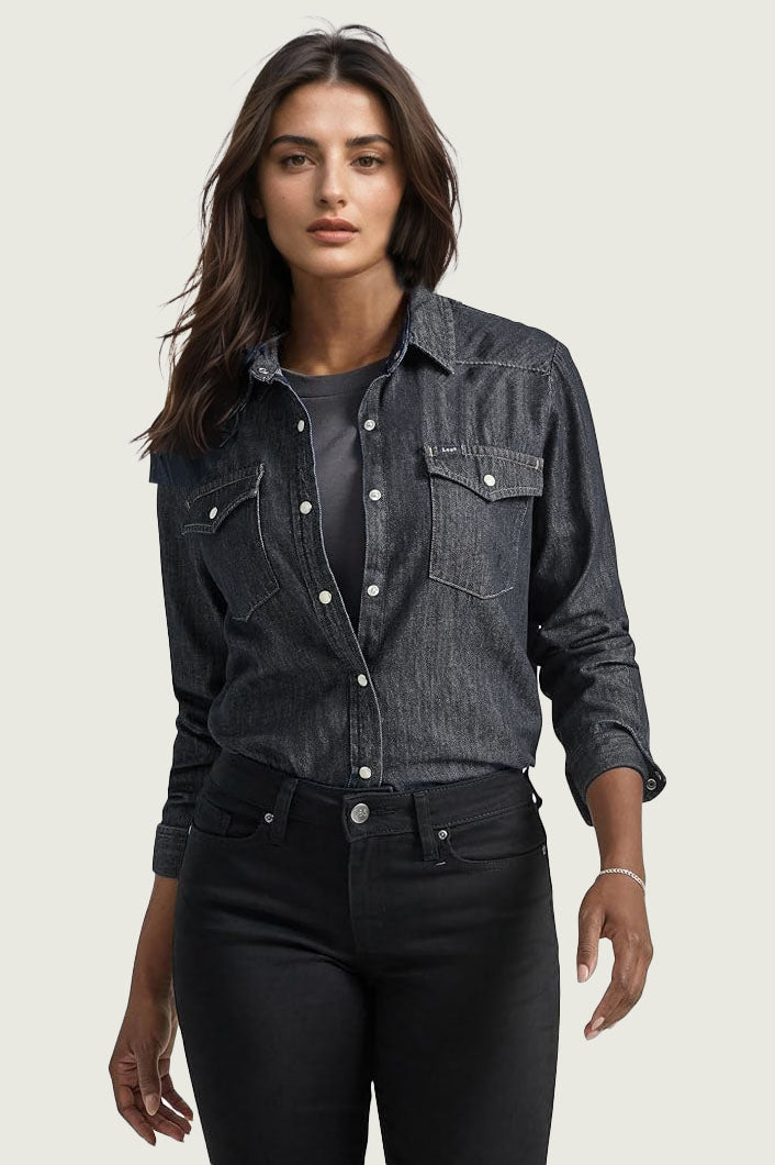 Denim Popper Fastening Shirt