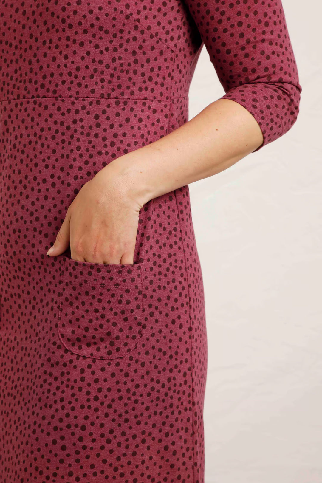 Wine Spot Jersey Dress