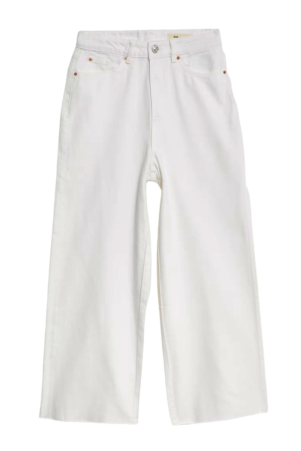 High Waist Raw Hem Wide Leg Jeans-Secret Label