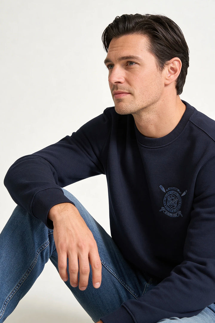 Navy Crew Logo Sweatshirt