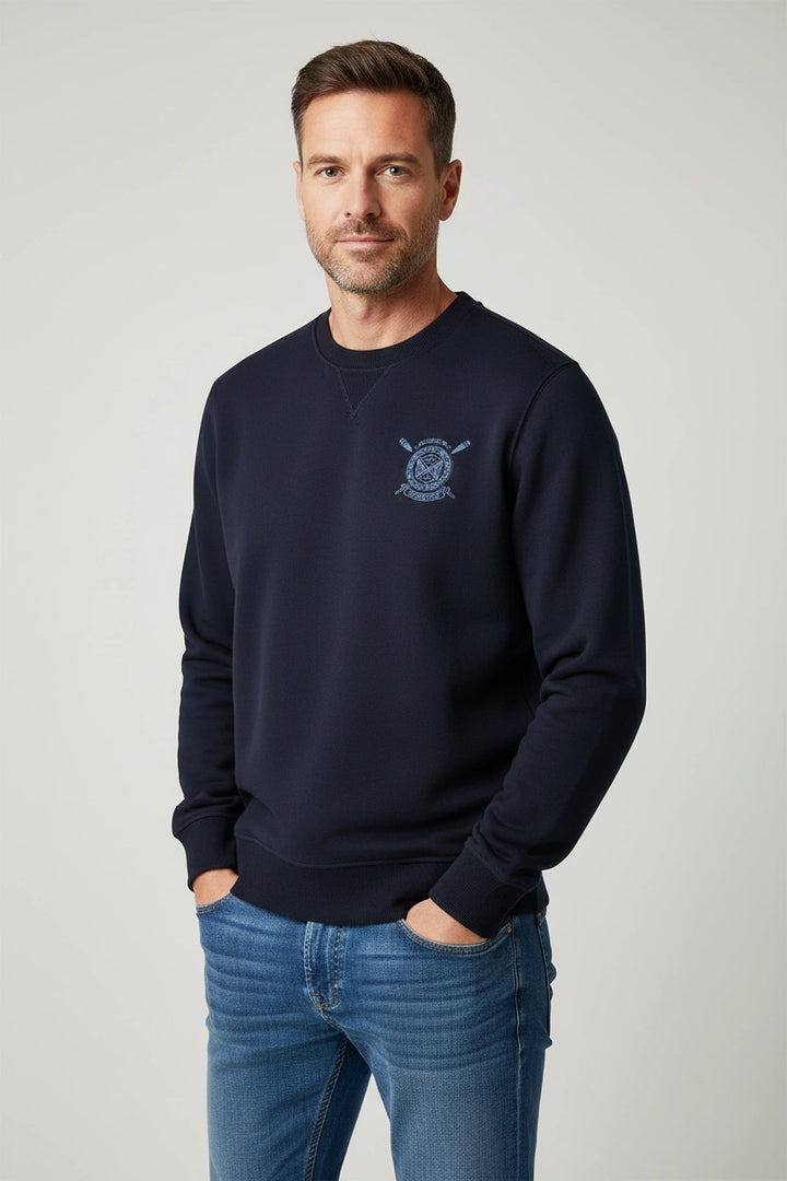 Navy Crew Logo Sweatshirt