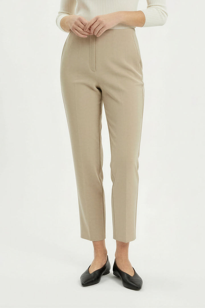 Tapered Cropped Stretch Smart Trousers