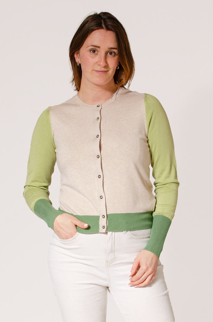 Fine Knit Block Colour Cardigan