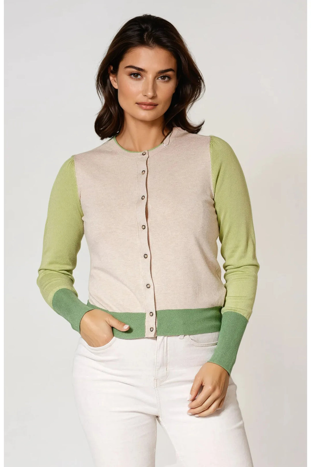 Fine Knit Block Colour Cardigan-Secret Label