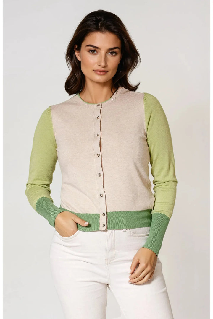 Fine Knit Block Colour Cardigan-Secret Label