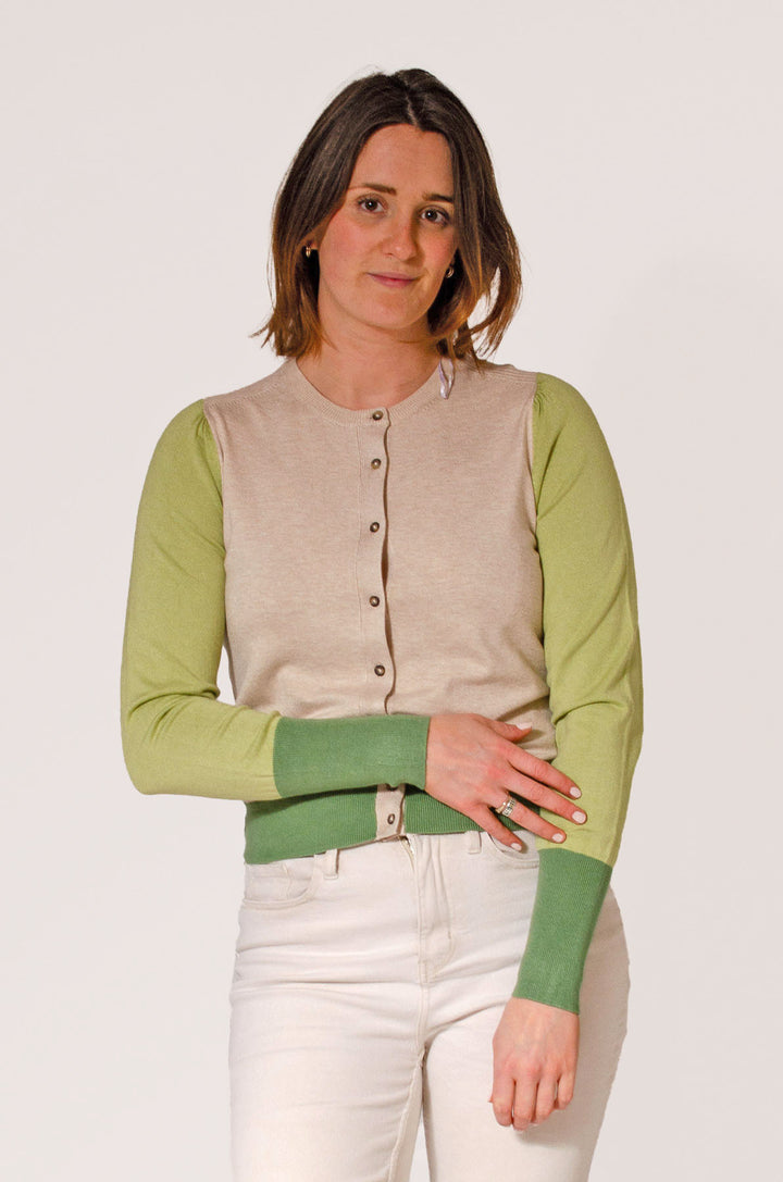 Fine Knit Block Colour Cardigan