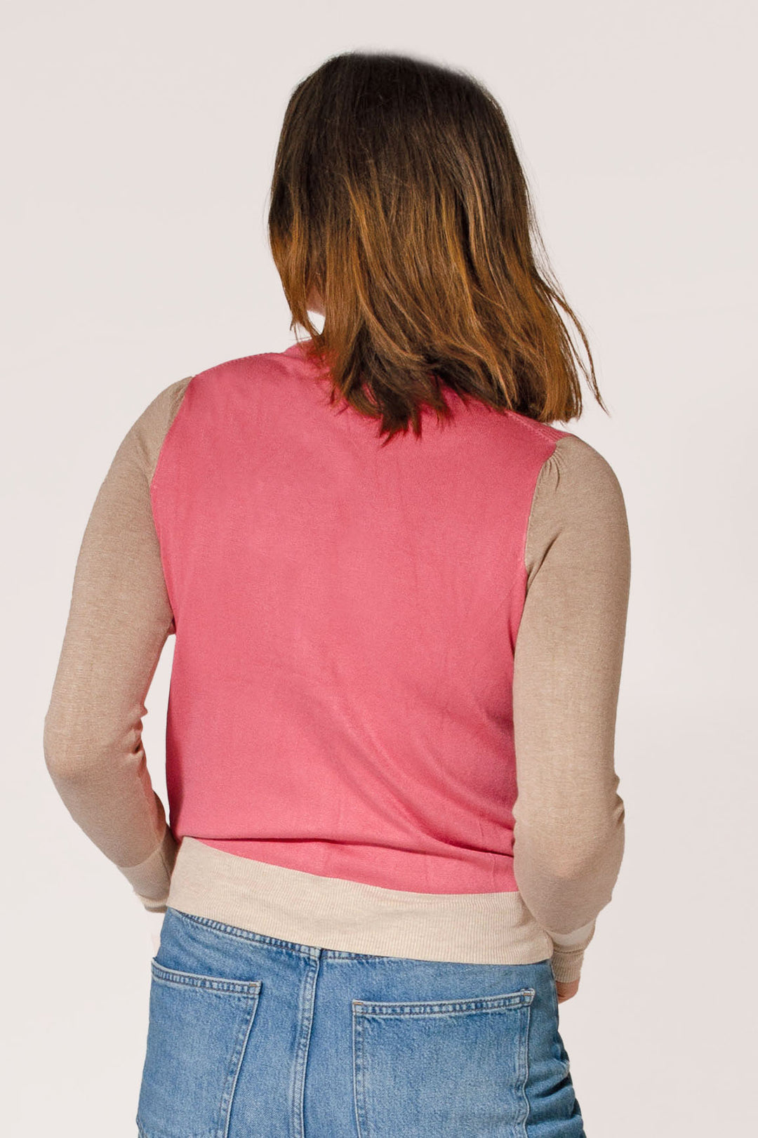 Fine Knit Block Colour Cardigan