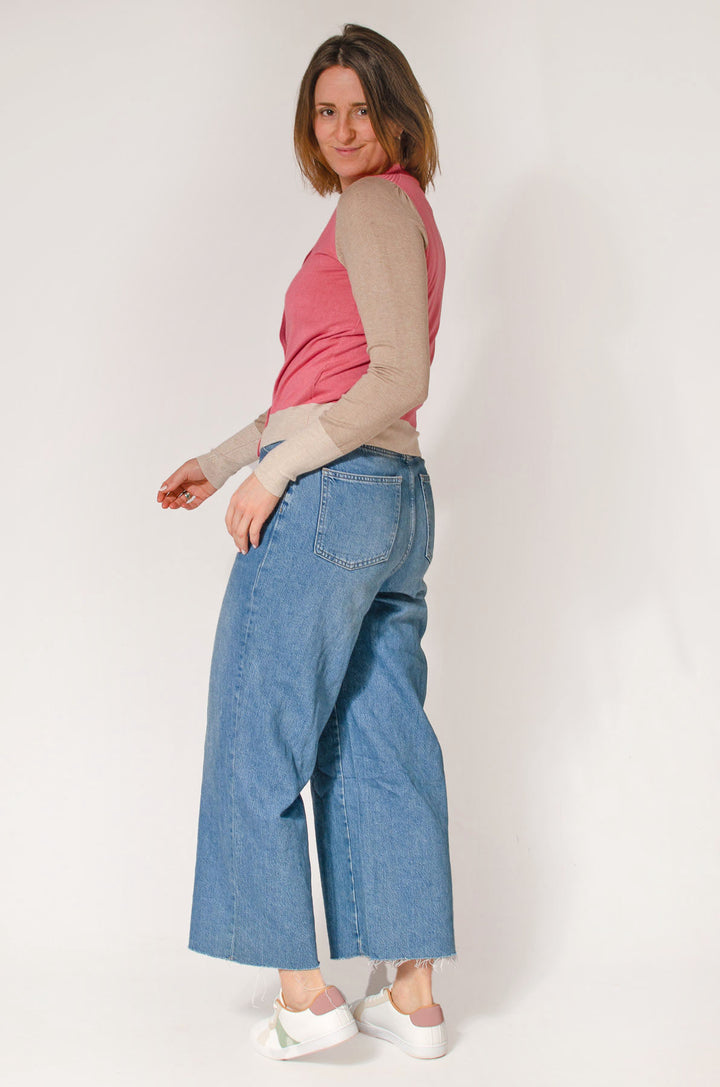 Fine Knit Block Colour Cardigan