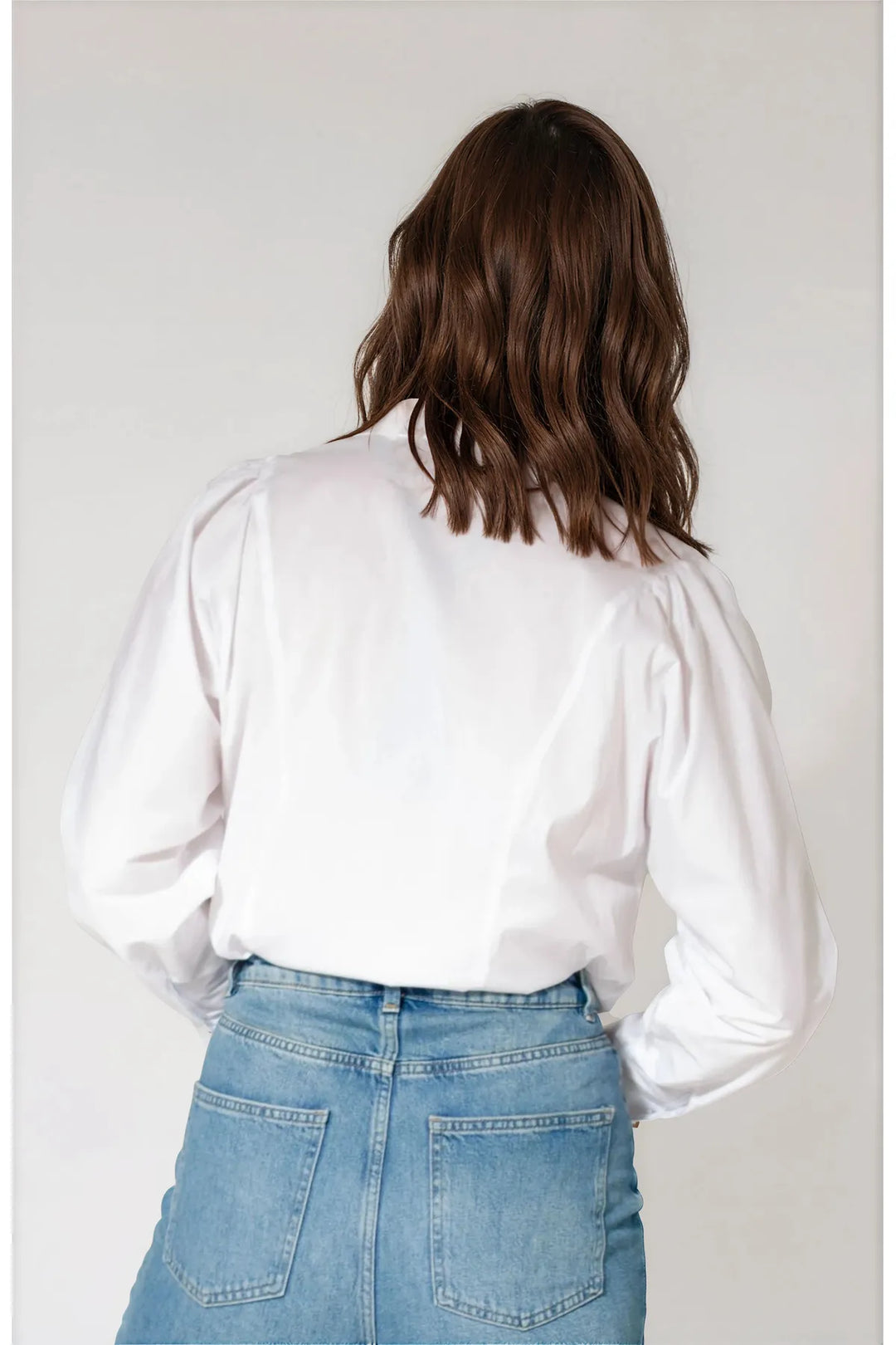 White Stretch Cotton Oversize Shirt