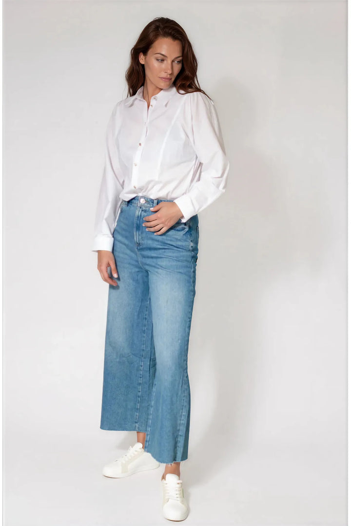 White Stretch Cotton Oversize Shirt