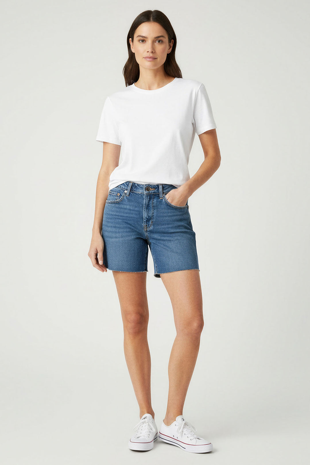 Raw Hem Denim Shorts