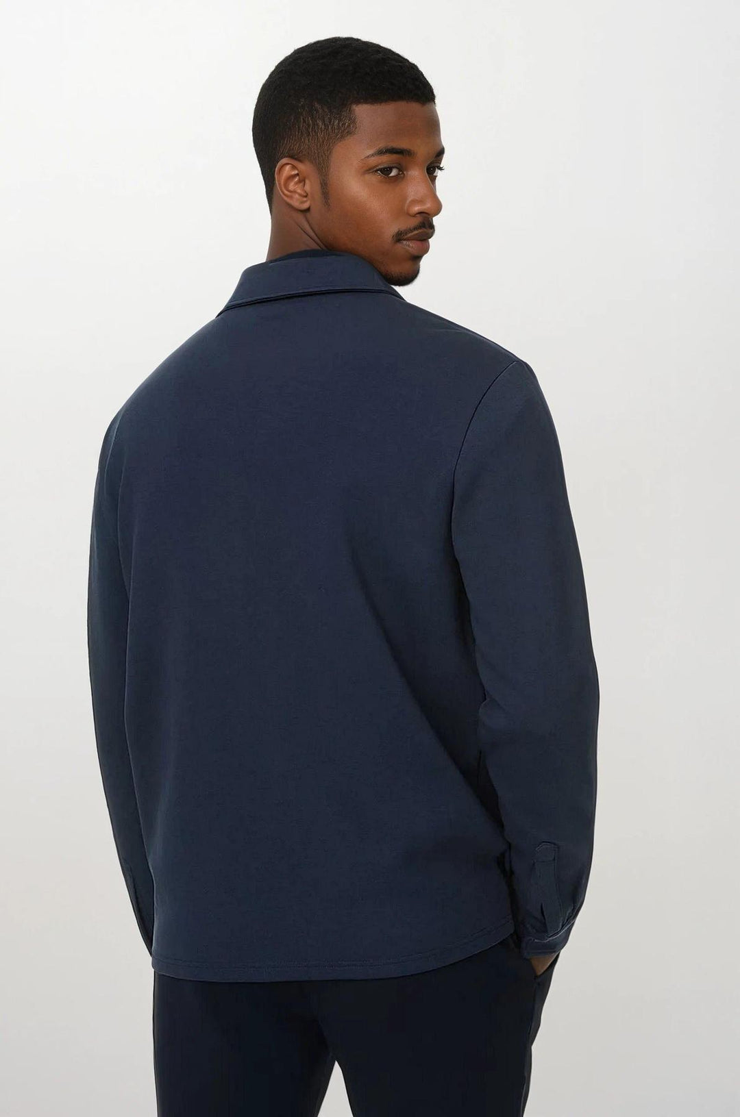 Autograph Navy Cotton Rich Jersey Overshirt