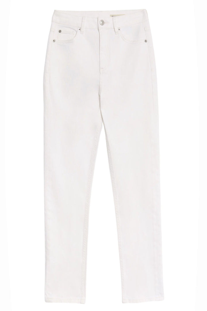 White Relaxed Slim Ankle Grazer Jeans