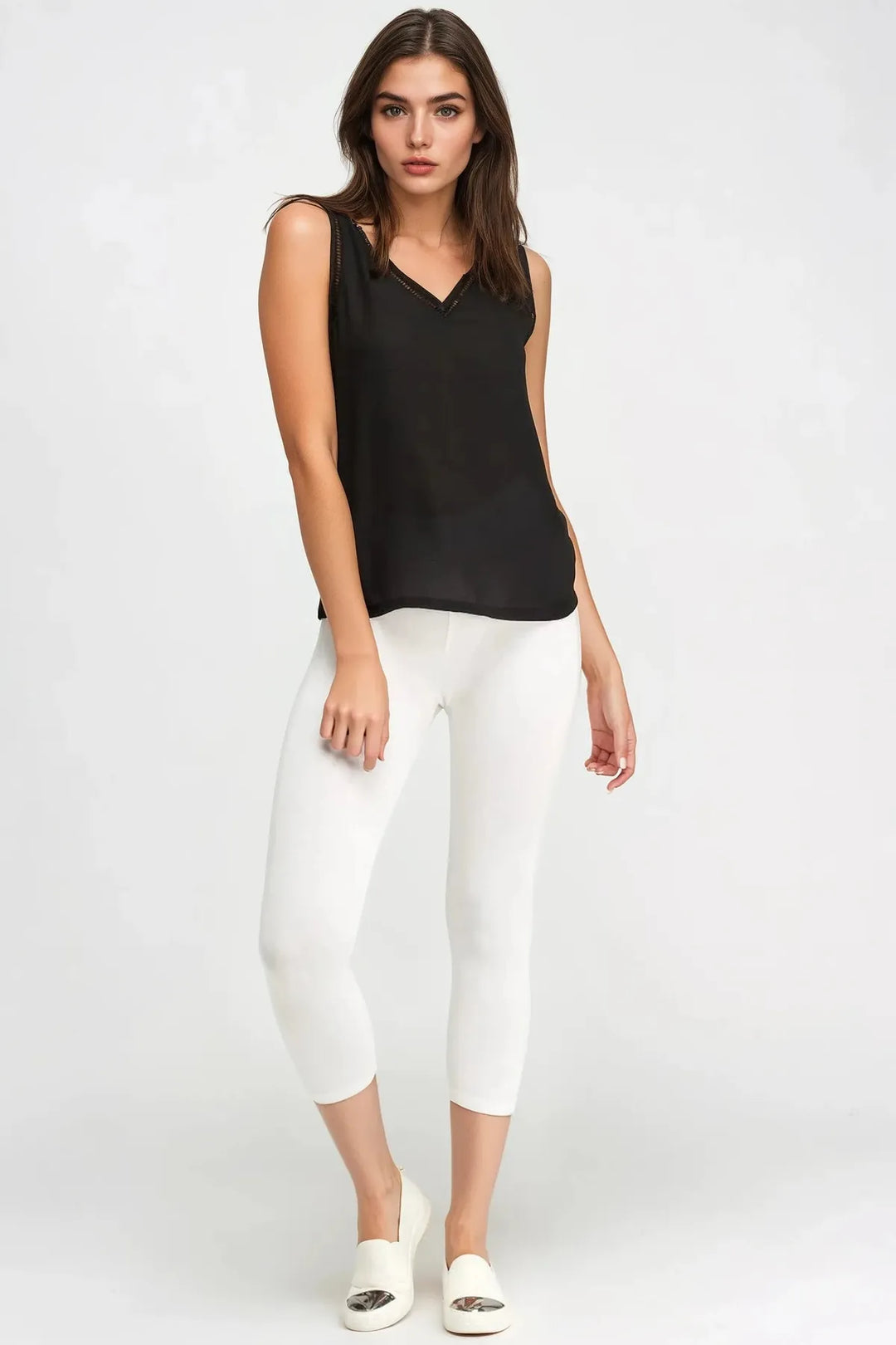 White Crop Leggings – Secret Label