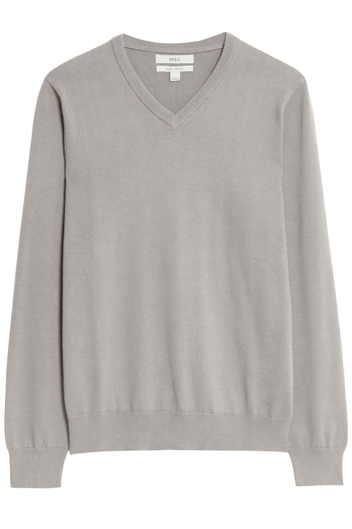 Cotton V-Neck Jumper