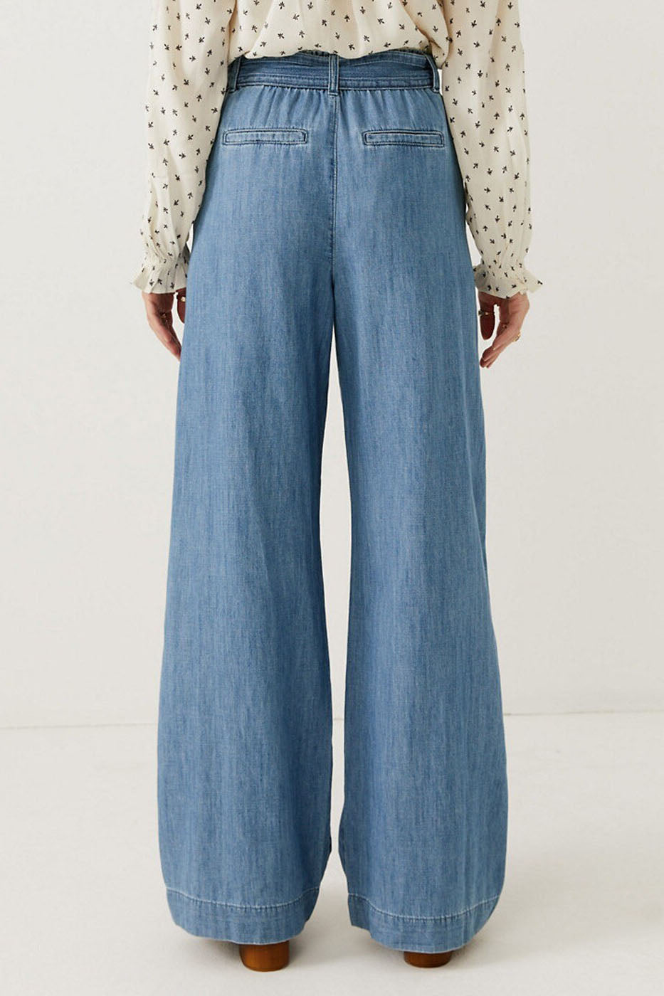Per Una Wide Leg Pale Denim Trousers – Secret Label