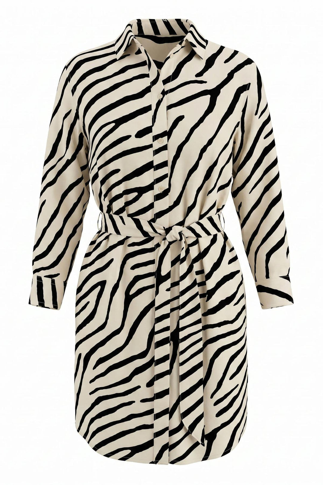 Zebra Print Shirt Dress