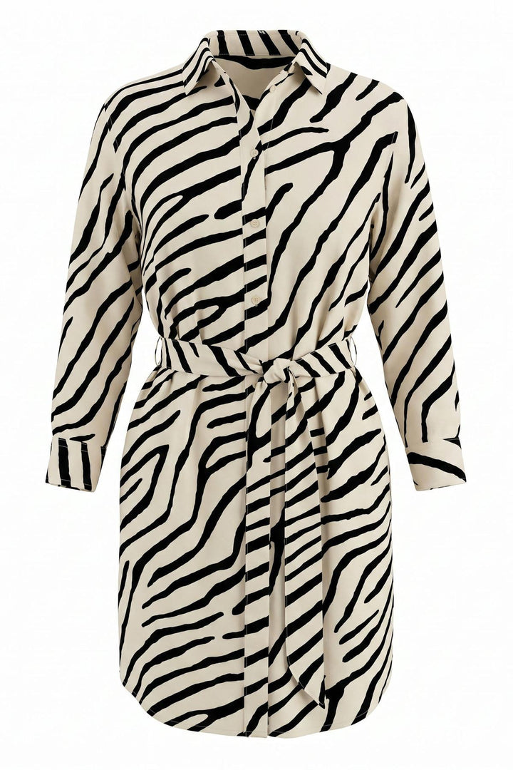 Zebra Print Shirt Dress