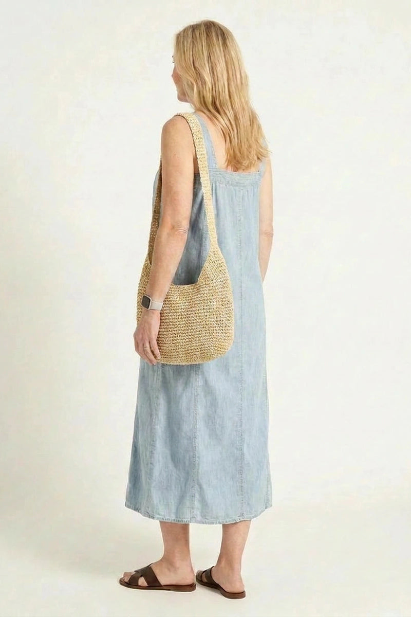Light Denim Strappy Tunic Dress