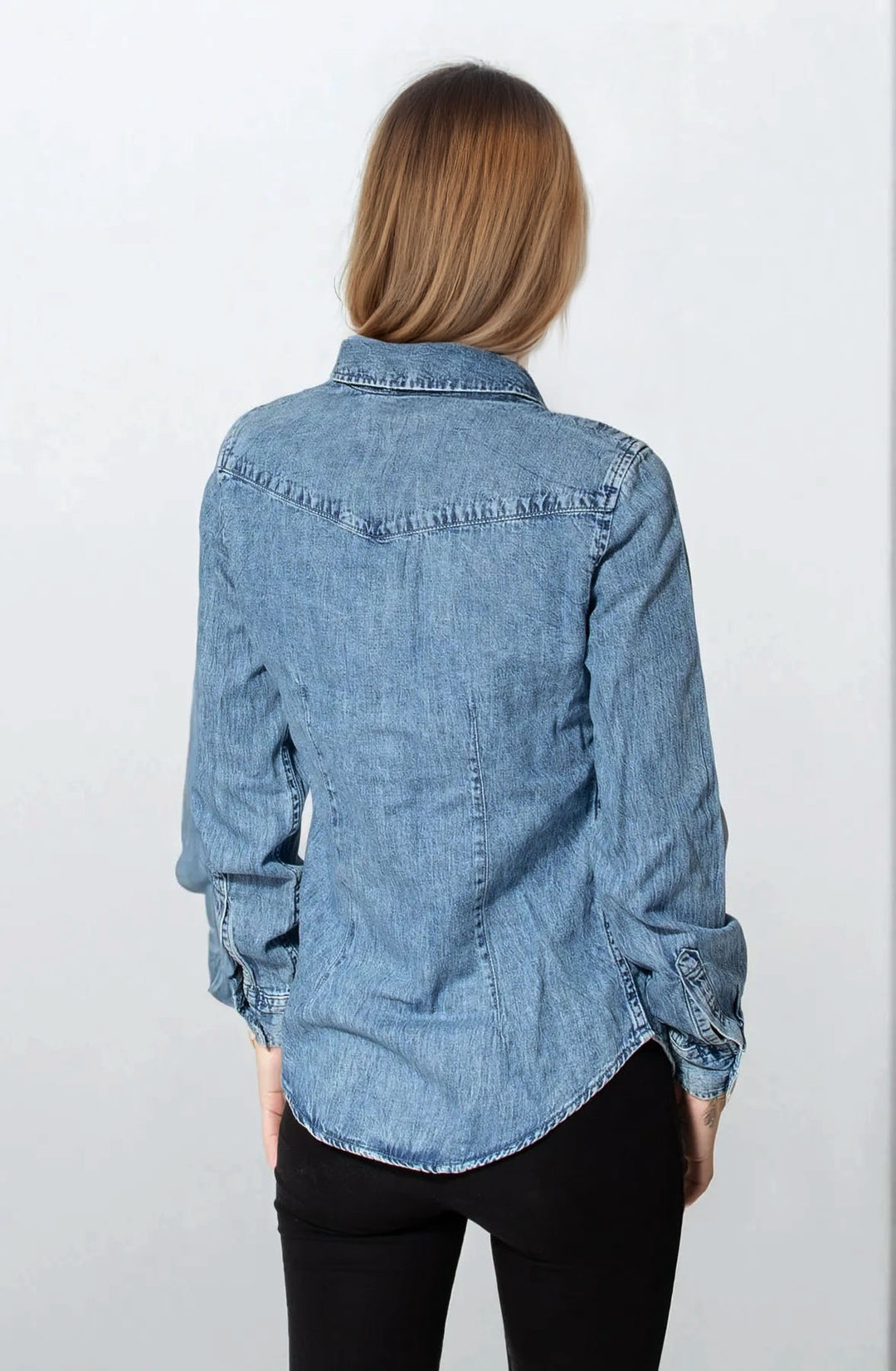 Blue Washed Denim Shirt