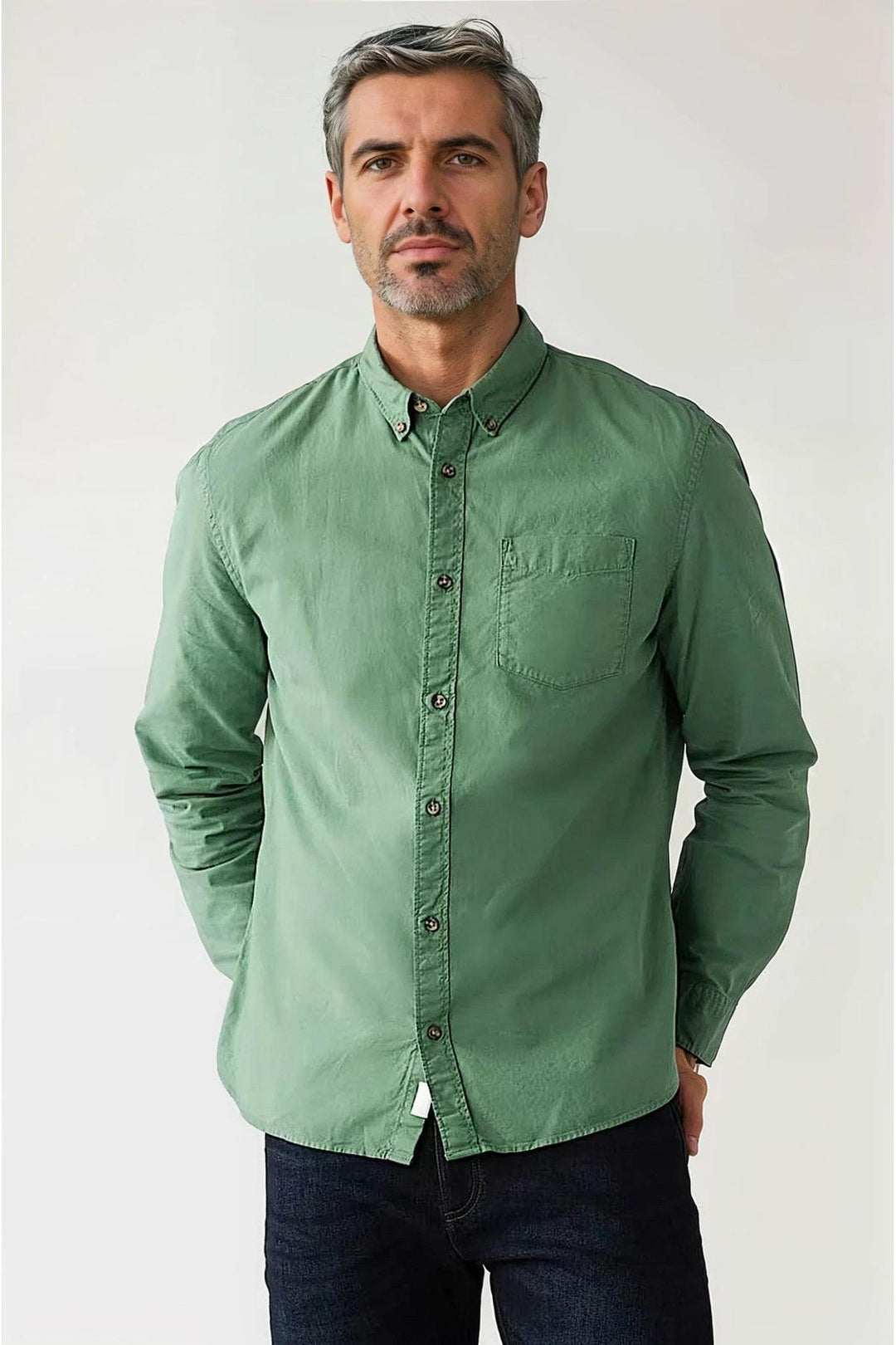 Button Down Collar Cotton Shirt