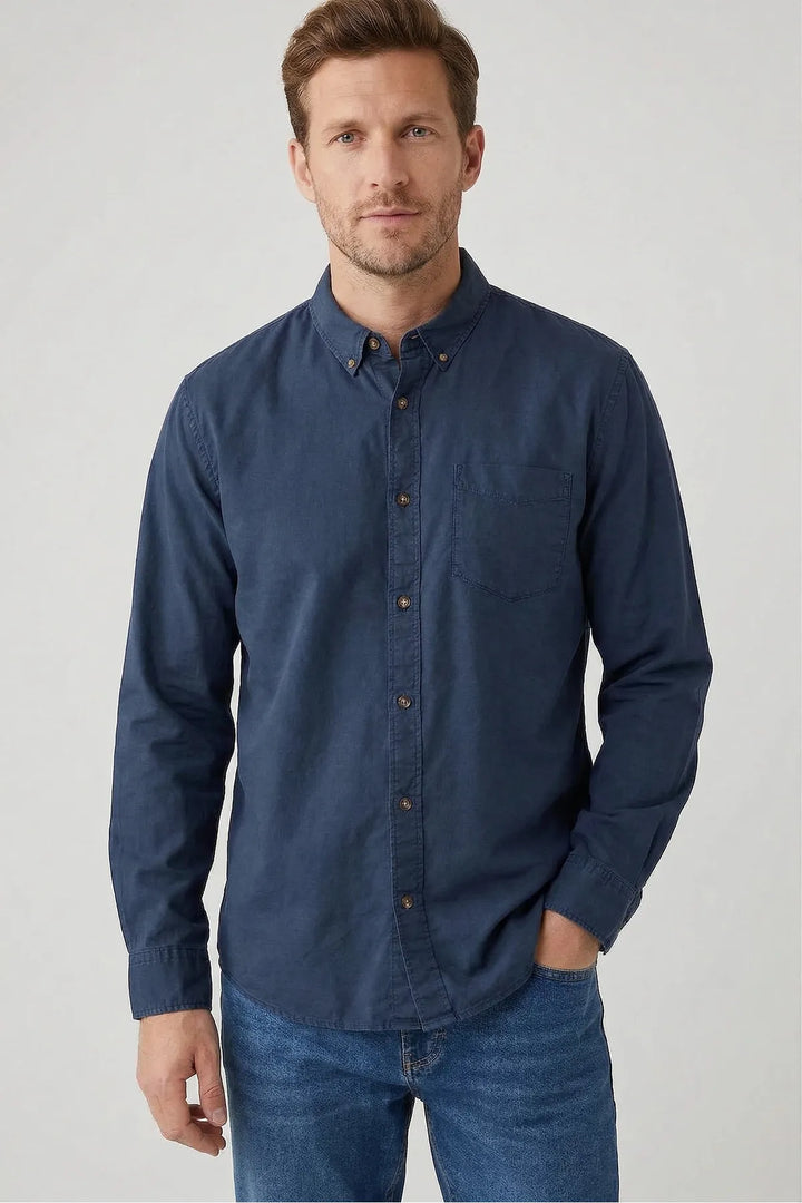 Button Down Collar Cotton Shirt