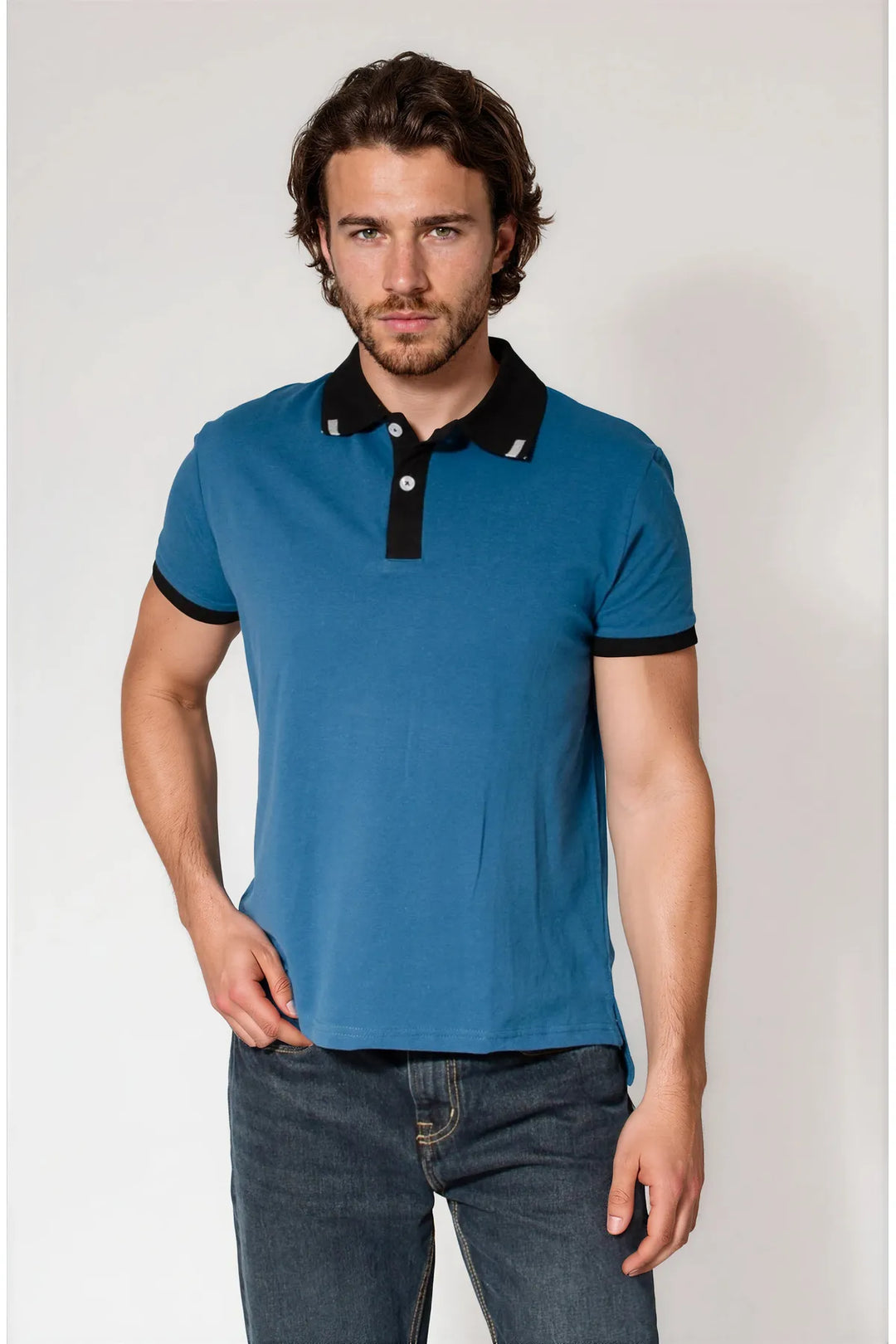 Contrast Collar Polo Shirt-Secret Label