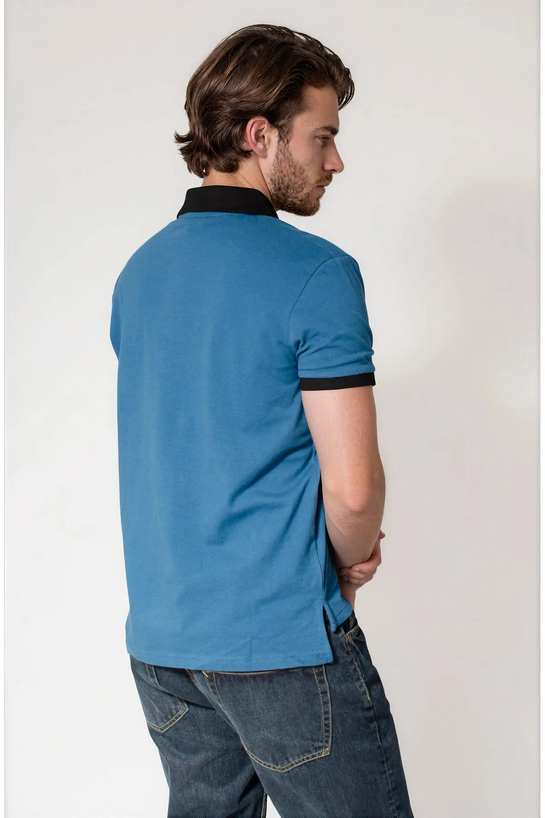 Contrast Collar Polo Shirt-Secret Label