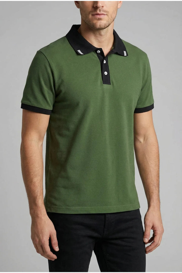 Contrast Collar Polo Shirt