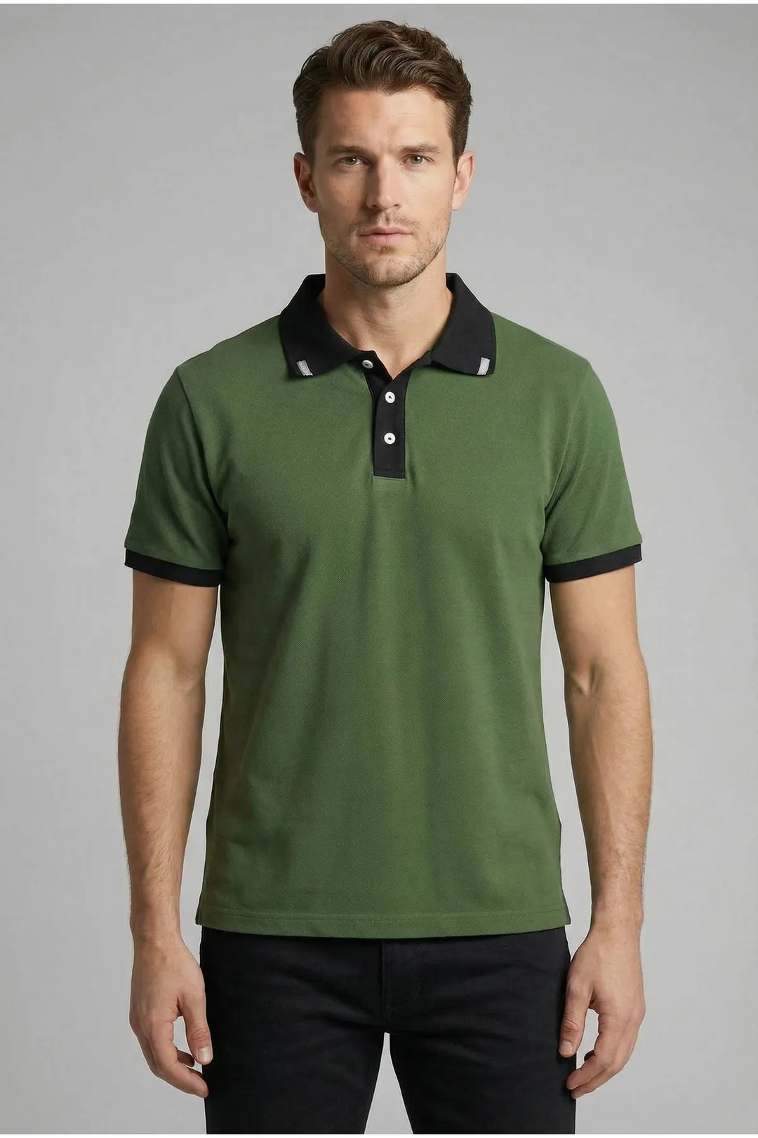 Contrast Collar Polo Shirt