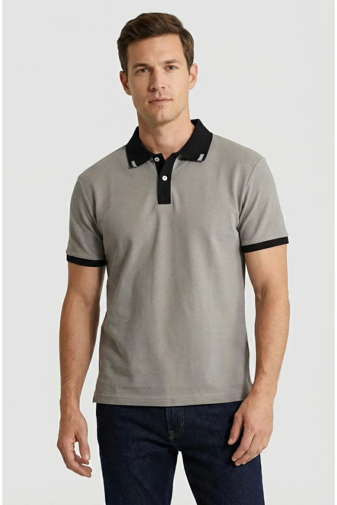Contrast Collar Polo Shirt