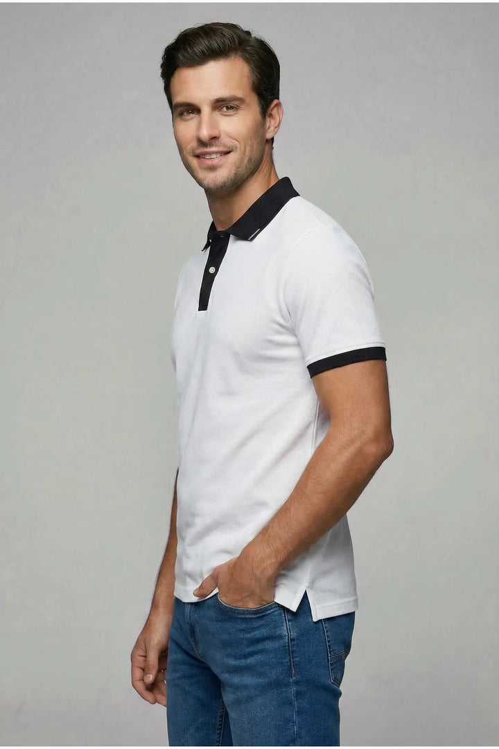Contrast Collar Polo Shirt