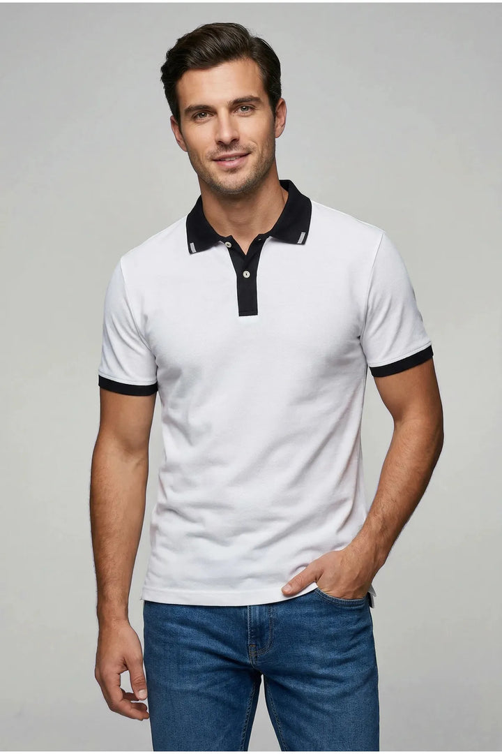 Contrast Collar Polo Shirt