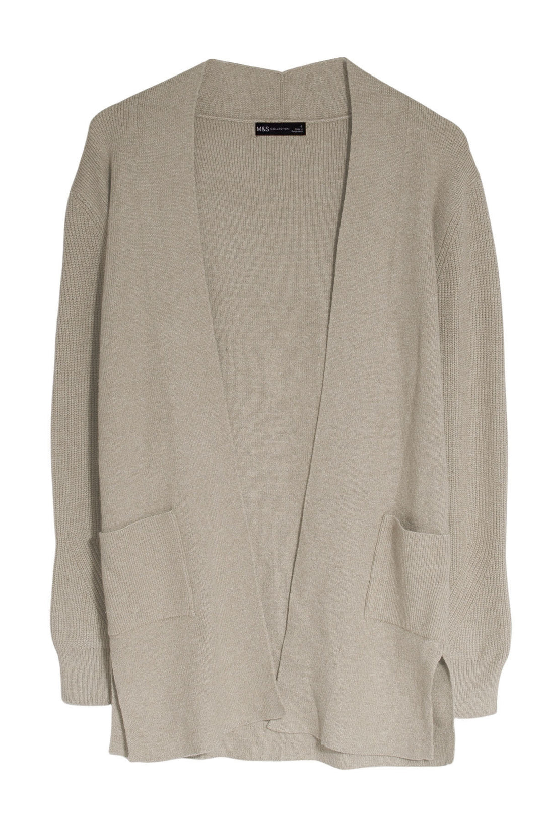 Open Front Ribbed Longline Cardigan