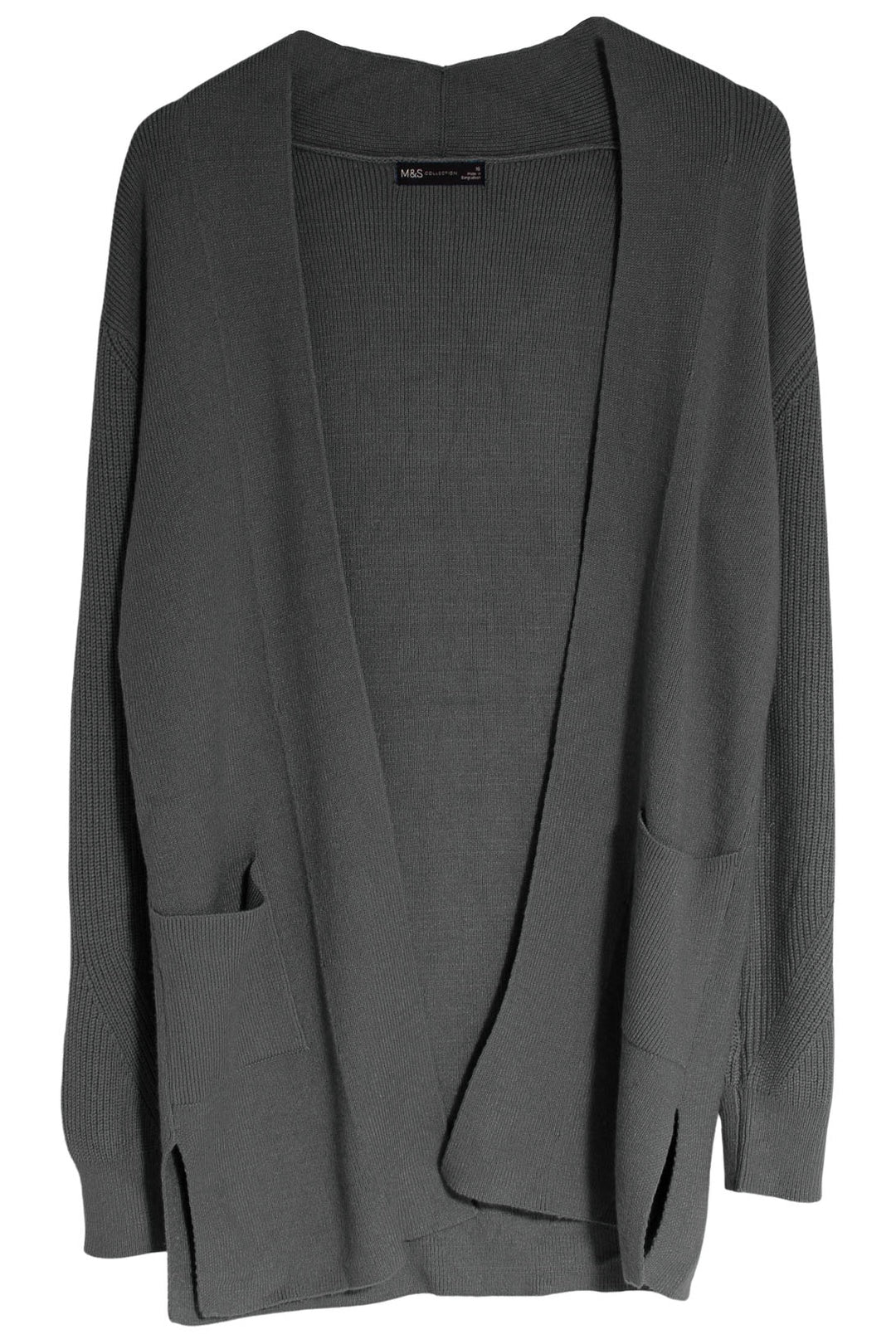 Open Front Ribbed Longline Cardigan