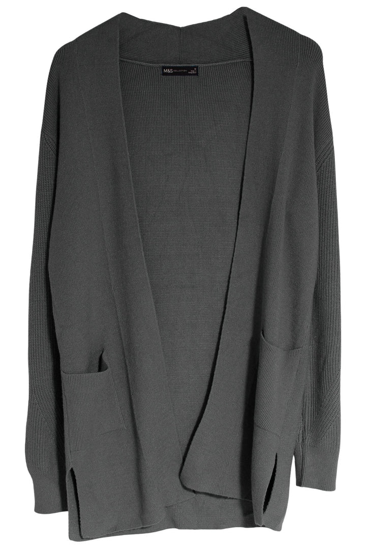 Open Front Ribbed Longline Cardigan