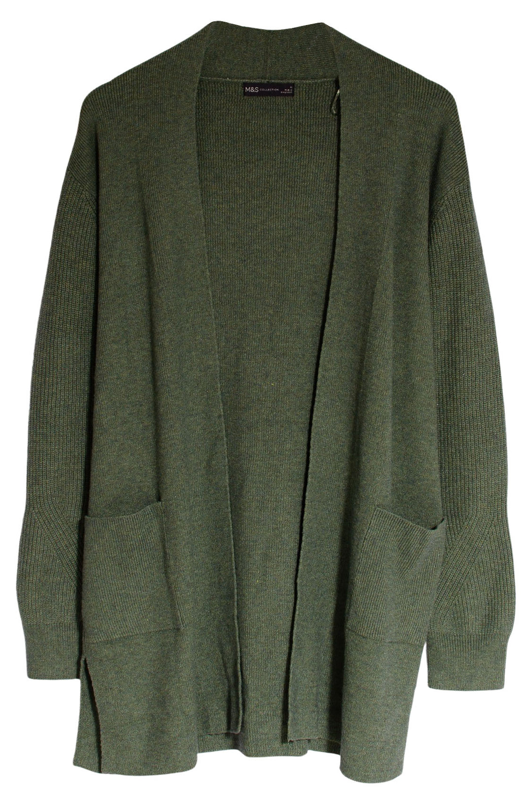 Open Front Ribbed Longline Cardigan