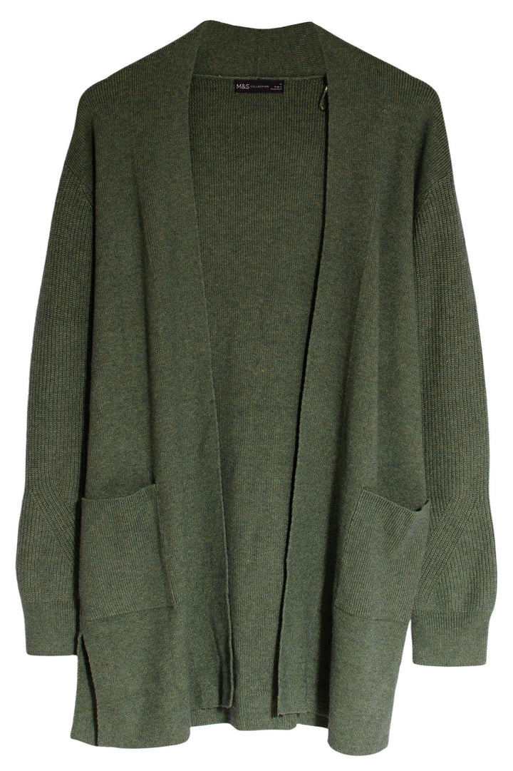 Open Front Ribbed Longline Cardigan