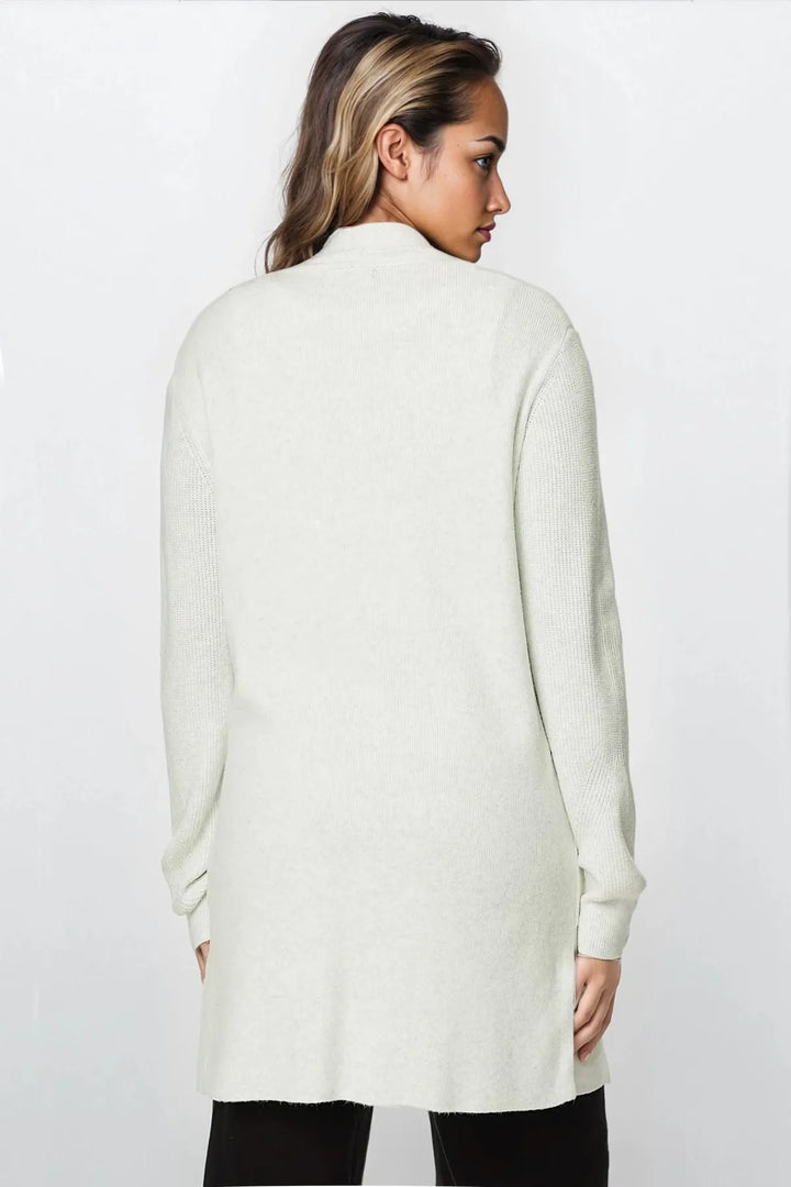 Open Front Ribbed Longline Cardigan