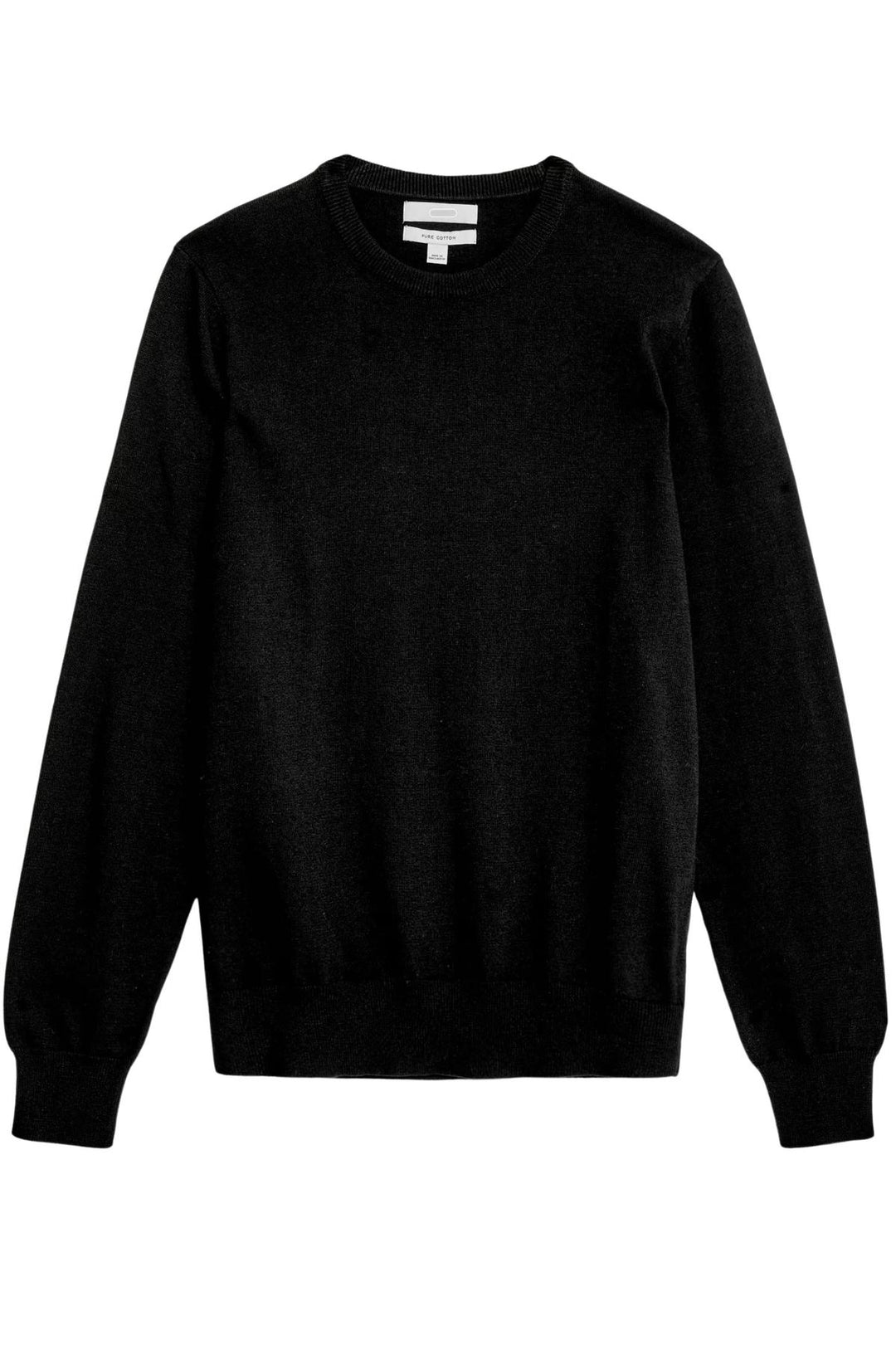 Crew Neck Fine Knit Cotton Jumper