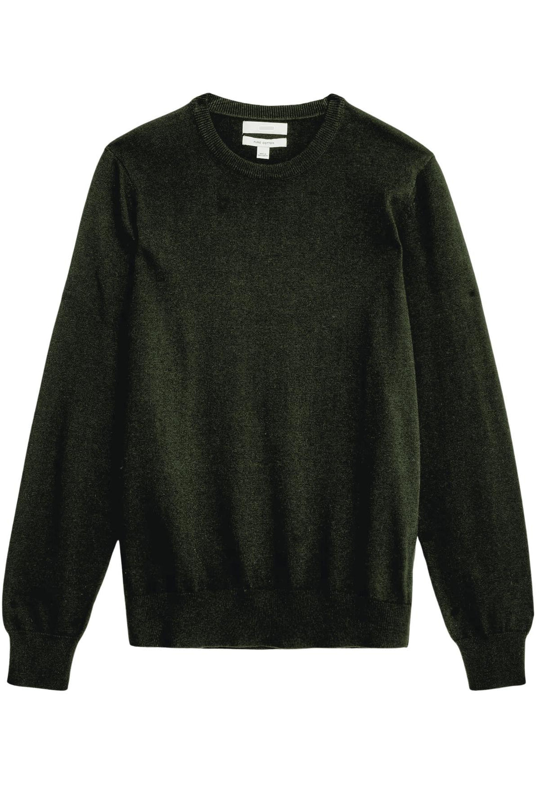 Crew Neck Fine Knit Cotton Jumper