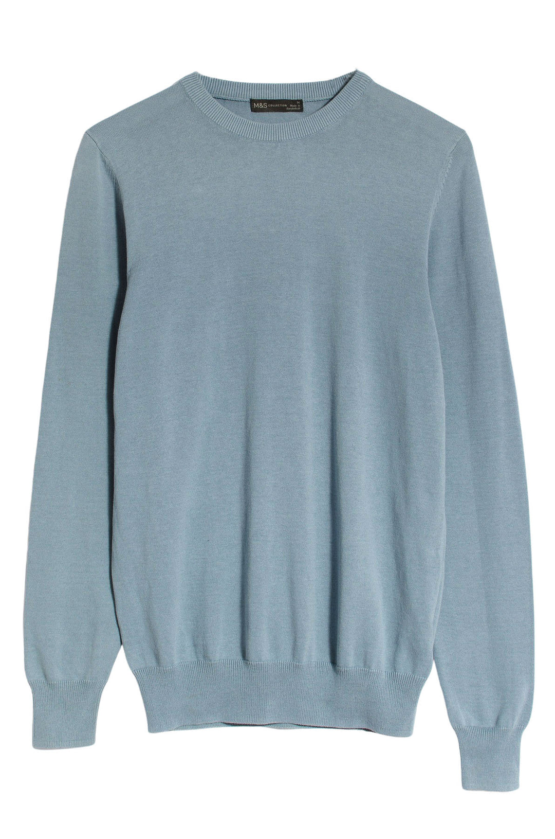 Crew Neck Fine Knit Cotton Jumper